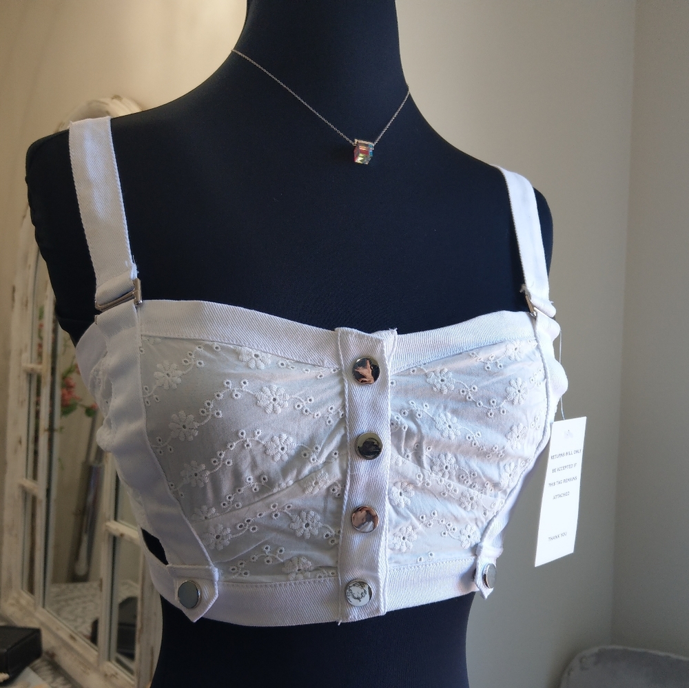 🍒NWT🍒 FL&L EYELET BUSTIER - Picture 6 of 11